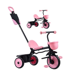 Toddler Tricycle & Stroller for 18 Months to 5 Year Old, Kids Trike with Parent Push Handle, Adjustable Seat & Storage for Outdoor Play, Tricycle for Toddlers, Birthday Toy for Boys and Girls