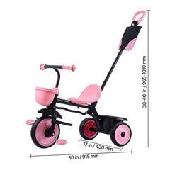 Toddler Tricycle & Stroller for 18 Months to 5 Year Old, Kids Trike with Parent Push Handle, Adjustable Seat & Storage for Outdoor Play, Tricycle for Toddlers, Birthday Toy for Boys and Girls