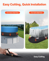 Oval Pool Liner Pad, 12 x 24 ft Pool Liner Pad for Above Ground Swimming Pools, Extra-Thick Pool Mat, Prevents Punctures, Recycled Geotextile Material Underlayment Pad, Extend Liner Life