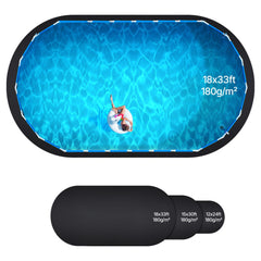 Oval Pool Liner Pad, 18 x 33 ft Pool Liner Pad for Above Ground Swimming Pools, Extra-Thick Pool Mat, Prevents Punctures, Recycled Geotextile Material Underlayment Pad, Extend Liner Life