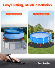 27ft Round Pool Liner Pad, Pool Liner Pad for Above Ground Swimming Pools, Extra-Thick Pool Mat, Prevents Punctures, Recycled Geotextile Material Underlayment Pad, Extend Liner Life
