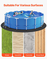 27ft Round Pool Liner Pad, Pool Liner Pad for Above Ground Swimming Pools, Extra-Thick Pool Mat, Prevents Punctures, Recycled Geotextile Material Underlayment Pad, Extend Liner Life