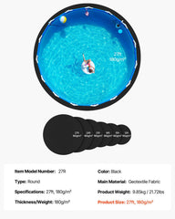 27ft Round Pool Liner Pad, Pool Liner Pad for Above Ground Swimming Pools, Extra-Thick Pool Mat, Prevents Punctures, Recycled Geotextile Material Underlayment Pad, Extend Liner Life