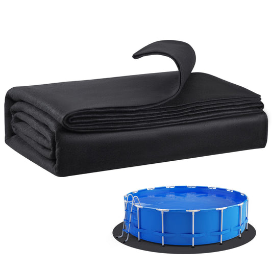 15ft Round Pool Liner Pad, Pool Liner Pad for Above Ground Swimming Pools, Extra-Thick Pool Mat, Prevents Punctures, Recycled Geotextile Material Underlayment Pad, Extend Liner Life
