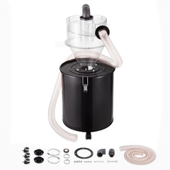 Cyclone Dust Separator with Metal Tank, 4" Retrofit Cyclone Separator for Dust Collectors, ABS Dust Deputy With 2" Hole O.D. Connector & Hose for Wet/Dry Shop Vacuums, Fits 50L Tank