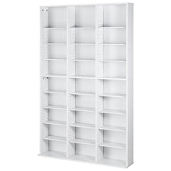 Media Storage Cabinet, 9-layer DVD Shelf Holds up to 756 CDs, Adjustable CD Shelves 27 Compartments, Protects & Organizes Music, Movie, Video Games or Memorabilia Collections,White