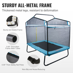 6FT Trampoline for Kids, 72" Indoor/Outdoor Toddlers Trampoline, Mini Baby Trampoline with Safety Enclosure Net, Gymnastics Bar, Hammock, Recreational Trampoline Birthday Gift for 3+ Years Kids
