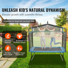 6FT Trampoline for Kids, 72" Indoor/Outdoor Toddlers Trampoline, Mini Baby Trampoline with Safety Enclosure Net, Gymnastics Bar, Hammock, Recreational Trampoline Birthday Gift for 3+ Years Kids
