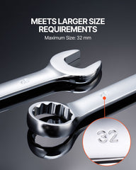 Combination Wrench Set 25-Piece Metric 6 mm to 32 mm with Roll-up Pouch
