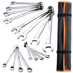 Combination Wrench Set 25-Piece Metric 6 mm to 32 mm with Roll-up Pouch