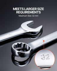 Combination Wrench Set 25-Piece Metric 6 mm to 32 mm with Roll-up Pouch