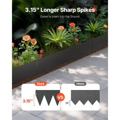 Steel Landscape Edging, 4 Packs 40 x 6 in Rust-Resistant Metal Landscape Edging, Bendable Garden Edging Border, Heavy Duty Lawn Edging, Easy-to-Install, Flower Bed Yard Pathway Divider Black