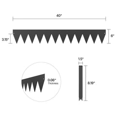 Steel Landscape Edging, 4 Packs 40 x 6 in Rust-Resistant Metal Landscape Edging, Bendable Garden Edging Border, Heavy Duty Lawn Edging, Easy-to-Install, Flower Bed Yard Pathway Divider Black
