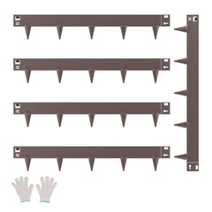 Steel Landscape Edging, 5 Packs 990 x 156 mm Rust-Resistant Metal Landscape Edging, Bendable Garden Edging Border, Heavy Duty Lawn Edging, Easy-to-Install, Flower Bed Yard Pathway Divider Brown