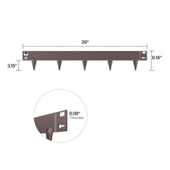Steel Landscape Edging, 5 Packs 990 x 156 mm Rust-Resistant Metal Landscape Edging, Bendable Garden Edging Border, Heavy Duty Lawn Edging, Easy-to-Install, Flower Bed Yard Pathway Divider Brown