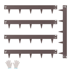 Steel Landscape Edging, 5 Packs 990 x 156 mm Rust-Resistant Metal Landscape Edging, Bendable Garden Edging Border, Heavy Duty Lawn Edging, Easy-to-Install, Flower Bed Yard Pathway Divider Brown