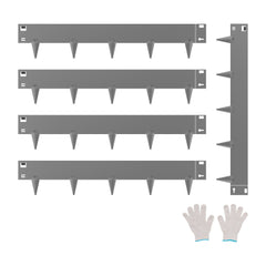 Steel Landscape Edging, 5 Packs 990 x 181 mm Rust-Resistant Metal Landscape Edging, Bendable Garden Edging Border, Heavy Duty Lawn Edging, Easy-to-Install, Flower Bed Yard Pathway Divider Dark Gray
