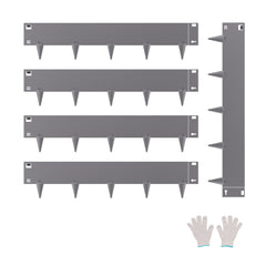 Steel Landscape Edging, 5 Packs 990 x 207 mm Rust-Resistant Metal Landscape Edging, Bendable Garden Edging Border, Heavy Duty Lawn Edging, Easy-to-Install, Flower Bed Yard Pathway Divider Dark Gray