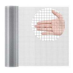 Hardware Cloth, 12.7mm 610mm×7.62m 19 Gauge, Hot Dipped Galvanized Wire Mesh Roll, Chicken Wire Fencing, Wire Mesh for Rabbit Cages, Garden, Small Rodents