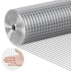 Hardware Cloth, 12.7mm 610mm×7.62m 19 Gauge, Hot Dipped Galvanized Wire Mesh Roll, Chicken Wire Fencing, Wire Mesh for Rabbit Cages, Garden, Small Rodents