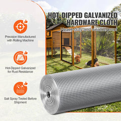 Hardware Cloth, 1/4 inch 36in x 100 ft 23 Gauge, Hot Dipped Galvanized Wire Mesh Roll, Chicken Wire Fencing, Wire Mesh for Rabbit Cages, Garden, Small Rodents