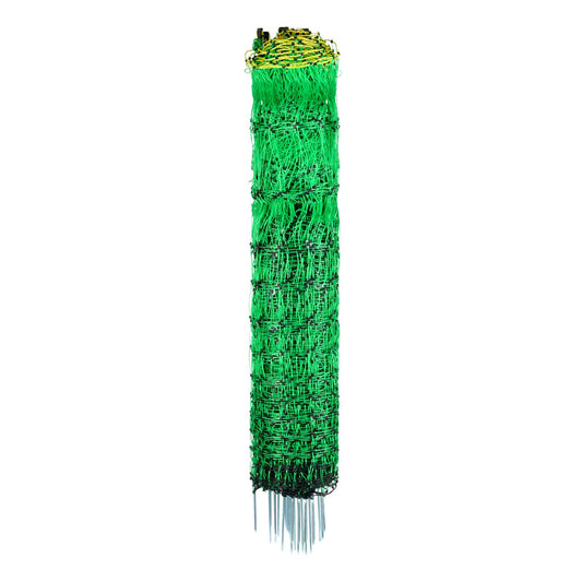 Electric Fence Netting, 0.88 x 49.98 m, PE Net Fencing with Posts & Double-Spiked Stakes, Utility Portable Mesh for Goats, Sheep, Lambs, Deer, Hogs, Dogs, Used in Backyards, Farms, and Ranches