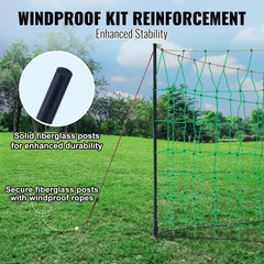 Electric Fence Netting, 1.06 x 49.98 m, PE Net Fencing with Posts & Double-Spiked Stakes, Utility Portable Mesh for Goats, Sheep, Lambs, Deer, Hogs, Dogs, Used in Backyards, Farms, and Ranches