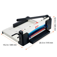 Heavy Duty Paper Cutter, 304.8 mm Industrial Commercial Guillotine Paper Cutter for A4 Paper, 400 Sheet Capacity, Solid Steel Construction, Stack Paper Trimmer for Office Home School Shop, White