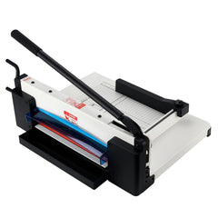 Heavy Duty Paper Cutter, 304.8 mm Industrial Commercial Guillotine Paper Cutter for A4 Paper, 400 Sheet Capacity, Solid Steel Construction, Stack Paper Trimmer for Office Home School Shop, White