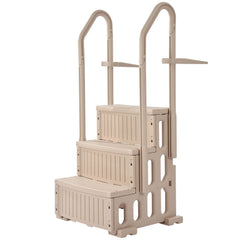 3-Step Taupe Robust Pool Ladder of 2 Handrails for 914.4-1219.2 mm Pools