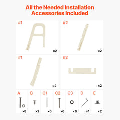 5-Step Inclined Robust Pool Ladder of 2 Handrails for 1219.2-1371.6mm Pool