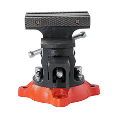 Bench Vise, 140 mm Jaw Width, 140 mm Max Jaw Opening Multipurpose Vise with 360° Swivel Locking Base, 73 mm Throat, Heavy Duty Ductile Iron Workbench Vise, Two-Way Jaws for Clamping Round Pipes