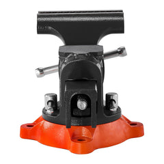 Bench Vise, 127 mm Jaw Width, 125 mm Max Jaw Opening Multipurpose Vise with 360° Swivel Locking Base, 71 mm Throat, Heavy Duty Ductile Iron Workbench Vise with Anvil, for Clamping Round Pipes