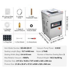 DZ-400/2E Automatic Extra Deep Vacuum Sealer Food Vacuum Sealing Packing Machine 220V