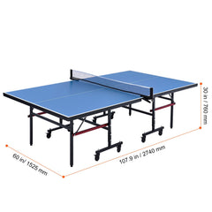 Ping Pong Table, Professional Table Tennis Game, Indoor MDF Portable Table Tennis Table, Foldable Ping Pong Table with Quick Clamp Net and Lockable Wheels, 10 Minute Easy Assembly, 18mm Tabletops