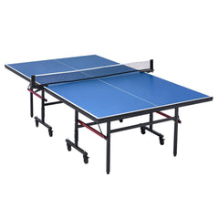 Ping Pong Table, Professional Table Tennis Game, Indoor MDF Portable Table Tennis Table, Foldable Ping Pong Table with Quick Clamp Net and Lockable Wheels, 10 Minute Easy Assembly, 18mm Tabletops