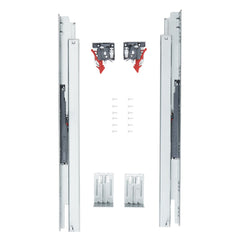 10 Pairs of 533.4mm Drawer Bottom Side Mount Rails, Heavy Duty Full Ball Bearing Extension Steel Track, Soft-Close Noiseless Guide Glides Cabinet Kitchen Runners with Locking Mechanism, 100 Lbs