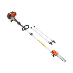 Gas Pole Saw, 43CC 2 Stroke Gas Powered Pole Saws with 25.4 cm Cutting Bar, Cordless Tree Trimmer with Rotatable Head, 2.1 to 3.6 m Extendable, Powerful Chainsaw for Tree Trimming Pruning