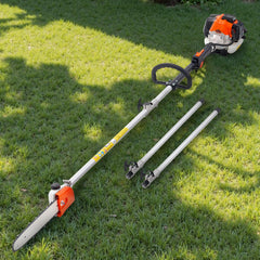 Gas Pole Saw, 25CC 2 Stroke Gas Powered Pole Saws with 30.5 cm Cutting Bar, Cordless Tree Trimmer with 650ml Fuel Tank, 2.12 to 3.62 m Extendable, Powerful Chainsaw for Tree Trimming Pruning