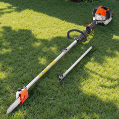 Gas Pole Saw, 25CC 2 Stroke Gas Powered Pole Saws with 20.3 cm Cutting Bar, Cordless Tree Trimmer with 650ml Fuel Tank, 2 to 2.74 m Extendable, Powerful Chainsaw for Tree Trimming Pruning