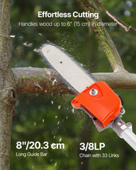 Gas Pole Saw, 33CC 2 Stroke Gas Powered Pole Saws with 20.3 cm Cutting Bar, Cordless Tree Trimmer with 850ml Fuel Tank, 2 to 3.5 m Extendable, Powerful Chainsaw for Tree Trimming Pruning