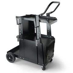 Welding Cart, 2-Tier Heavy Duty Welder Cart with Anti-Theft Lockable Cabinet, 265LBS Weight Capacity, 360° Swivel Wheels, Tank Storage Safety Chains, Welding Cabinet for TIG, ARC, Plasma Cutter