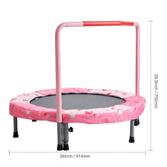 36" Kids Trampoline, 3FT Indoor Outdoor Trampoline, Foldable Mini Trampoline with Handle, Rebounder Trampoline for Toddlers, Birthday Gift for 3+ Years Children, Boys Girls for Fun, Red