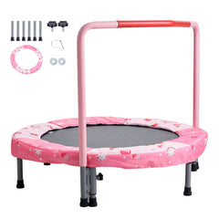 36" Kids Trampoline, 3FT Indoor Outdoor Trampoline, Foldable Mini Trampoline with Handle, Rebounder Trampoline for Toddlers, Birthday Gift for 3+ Years Children, Boys Girls for Fun, Red
