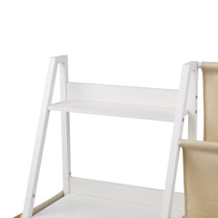 3-Tier Kids Bookshelf, Toy Storage Organizer for Toddler, Book Shelf for Kids Rooms with Sling Book Rack and Storage Bag, Kids Storage Book Shelves for Kids Room, Playroom, Kindergarten, Nursery