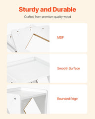 Montessori Weaning Table and Chair Set, Wooden Toddler Table and Chair Set for Aged 1-5, Adjustable Height Kids Montessori Chair and Activity Table, Ideal for Reading, Eating, Playing - White