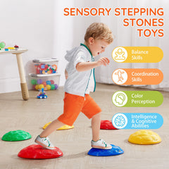 Kids Balance Stepping Stones Sensory Obstacle Course 6 PCS Outdoor Indoor