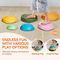 Kids Balance Stepping Stones Sensory Obstacle Course 6 PCS Outdoor Indoor
