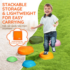 Kids Balance Stepping Stones Sensory Obstacle Course 6 PCS Outdoor Indoor