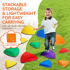 Kids Balance Stepping Stones Sensory Obstacle Course 12 PCS Outdoor Indoor